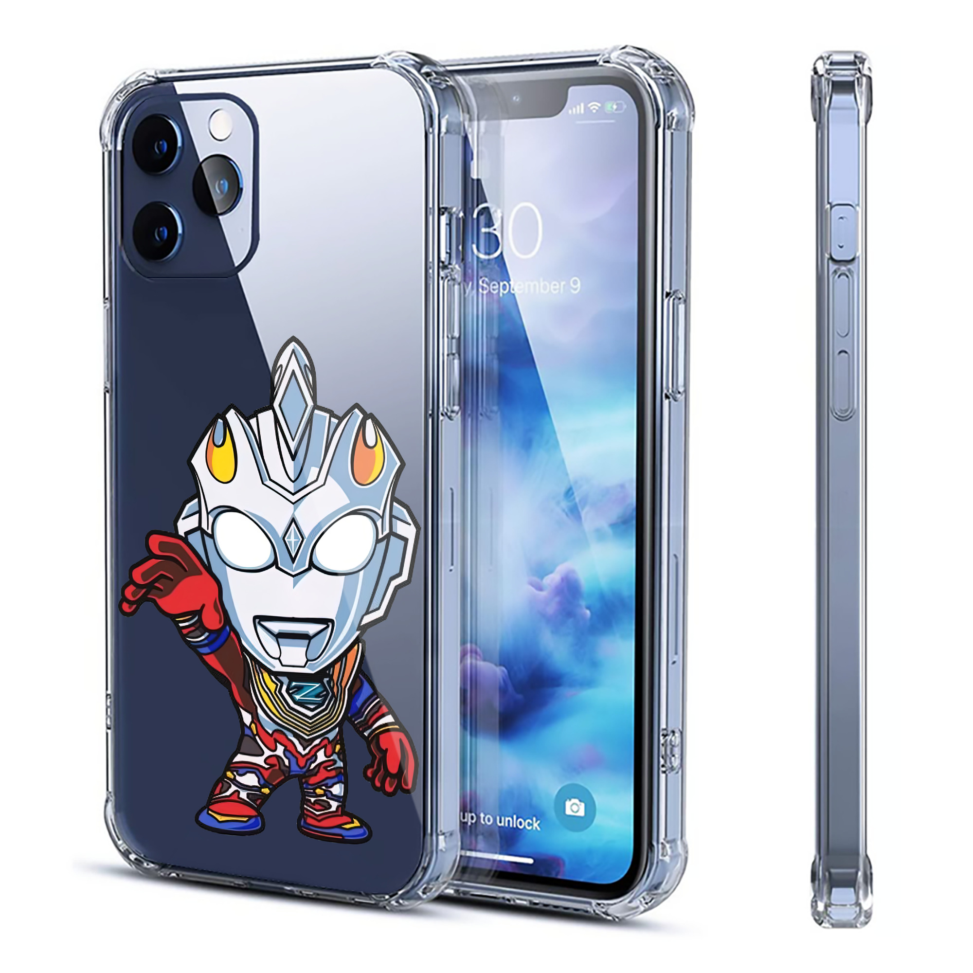 （画像用） ウルトラマン Ultraman 【iPhone 12シリーズ対応】透明スマホケース（クリアソフトケース）